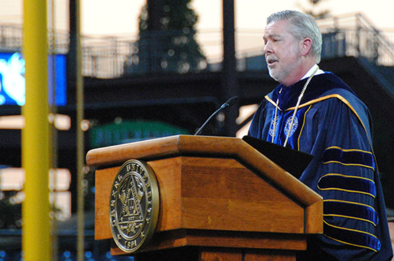President John Fry at Commencement 2017 at Citizens Bank Park.