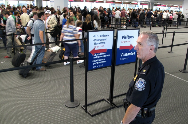 A security line at Philadelphia International Airport.