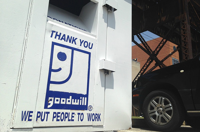 Goodwill bins are on campus for the annual donation drive.