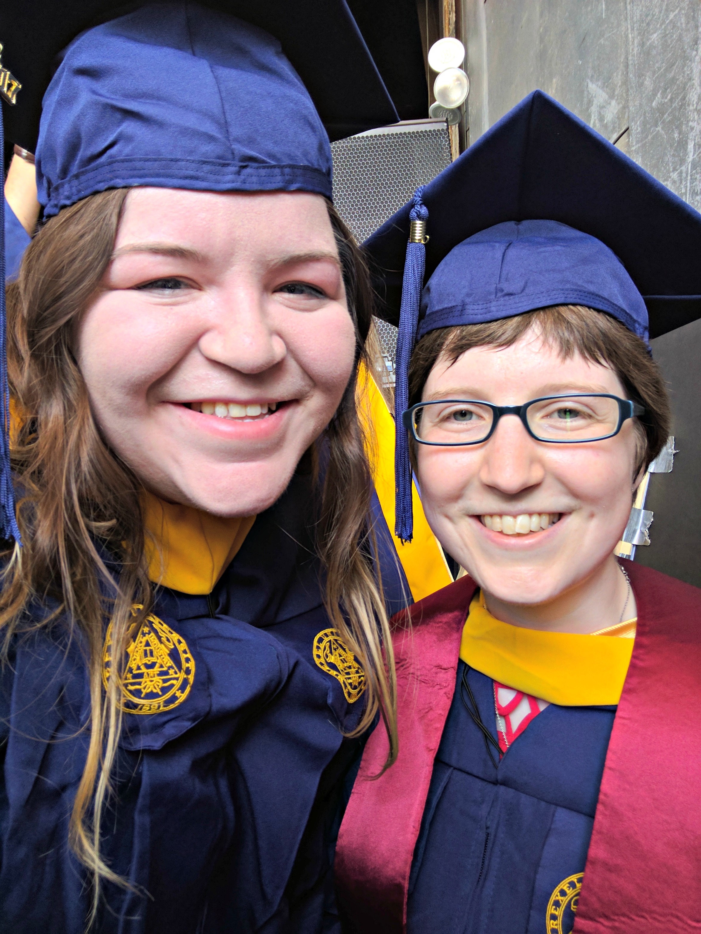 Sara Yacoubian, left, and Karen Shollenberger, right, at graduation this year. Photo courtesy Sara Yacoubian.