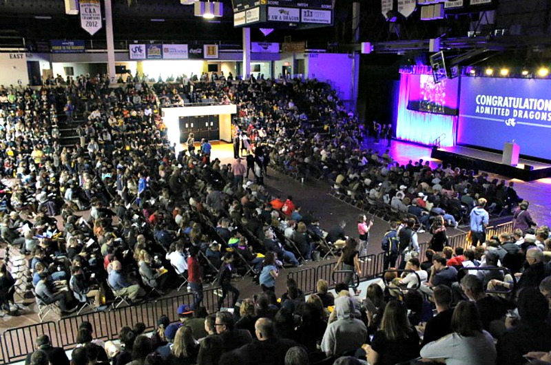 The crowd at one of Drexel's "Admitted Student Days” this past year.
