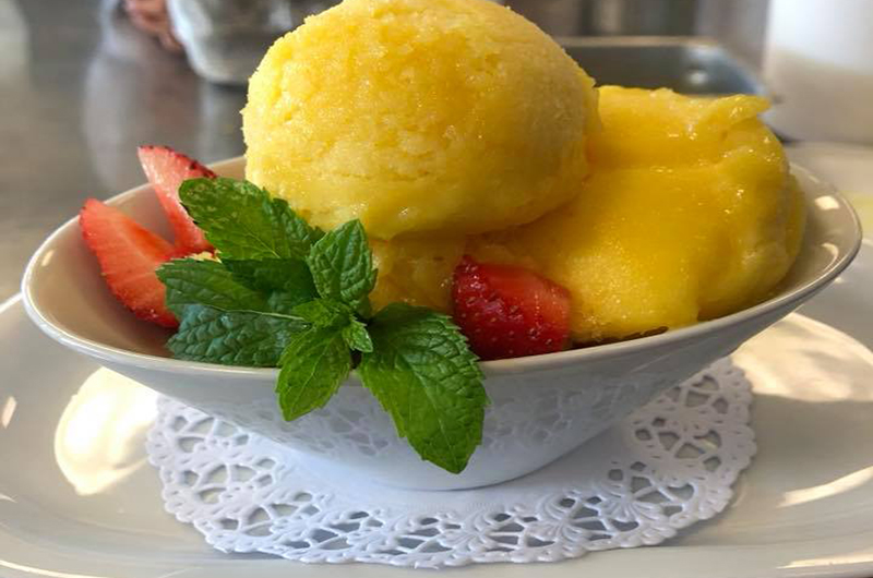Sorbet served during the Academic Bistro's lunch during fall term. 