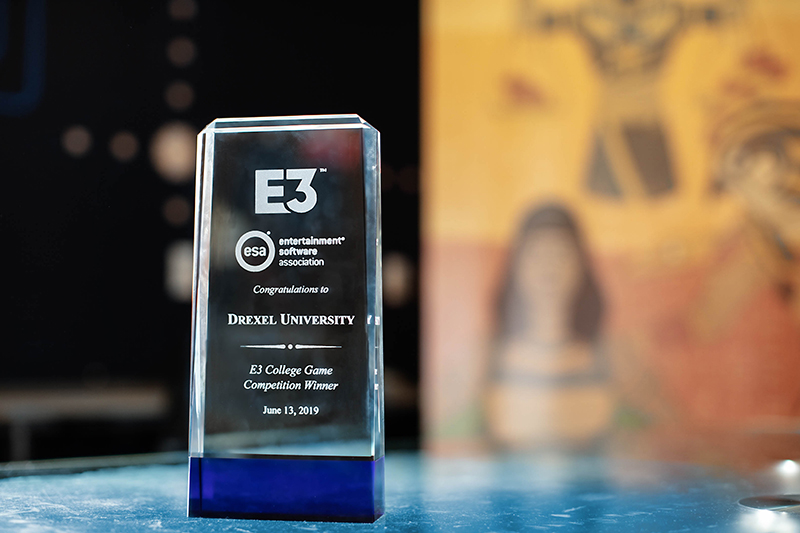 The E3 College Game Competition trophy. Photo credit: Charles Shan Cerrone.