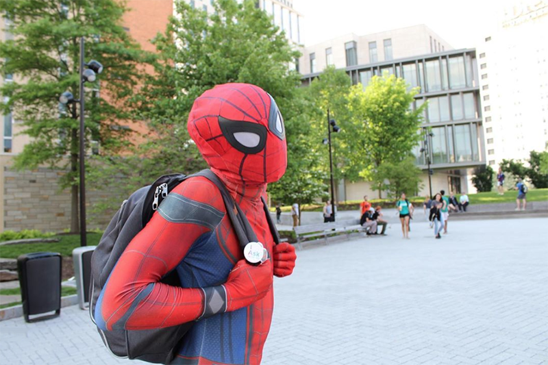 '[It is] kind of difficult now because of my current schedule where I have to go work, I have to go to class, I commute, I have to go to meetings for my senior project,' Drexel Spidey said. 'It’s a lot to balance and I haven’t been able to hop in the suit as much as I’d like to this term.' 