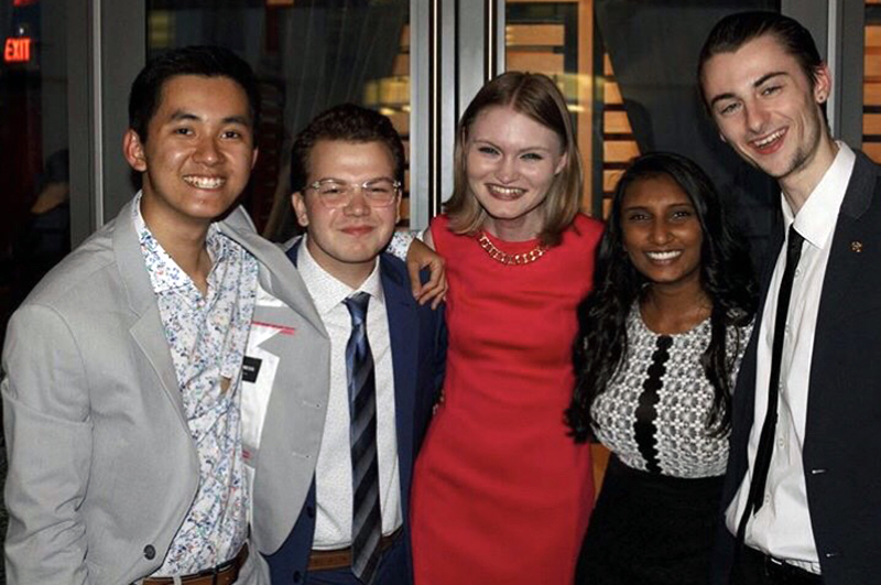 Sam Hubner (middle) and Kenneth Tran (far left) are both fourth-year students and hold the positions of vice president and director of communication respectively for the Undergraduate Student Government Association (USGA) for this academic year.