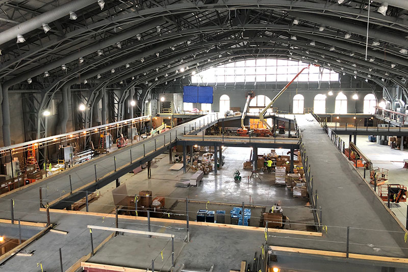 The  interior of the Arlen Specter US Squash Center site in late June. Photo courtesy Michael W. Thompson.