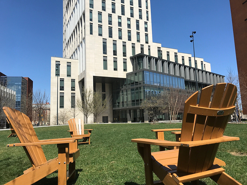 There are over 50 Adirondack chairs spread around campus to use and an additional 100-plus bistro-style tables and chairs set up to create opportunities for Dragons to catch up on lectures or emails while enjoying the warmer weather. 