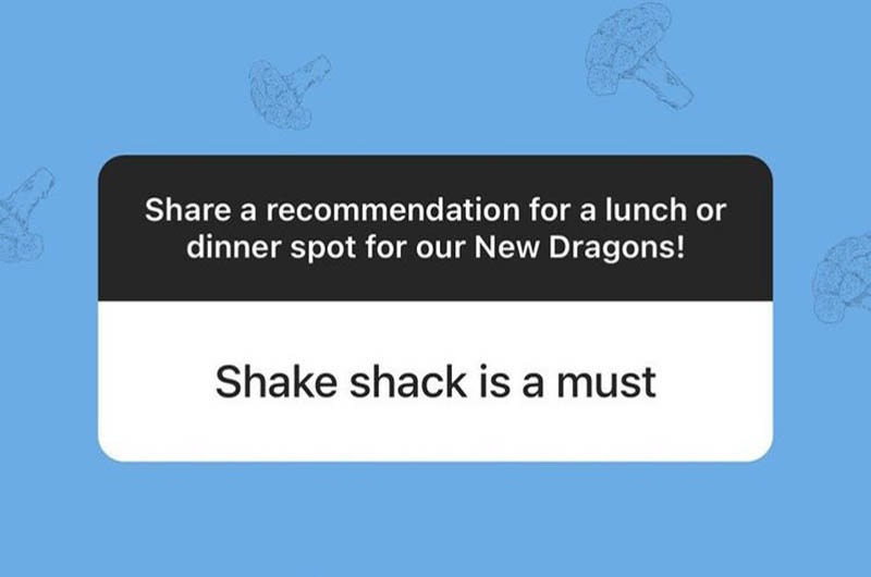"Shake Shack" response to the @DrexelUniv Instagram ask, "Share a recommendation for a lunch or dinner spot for our New Dragons!"