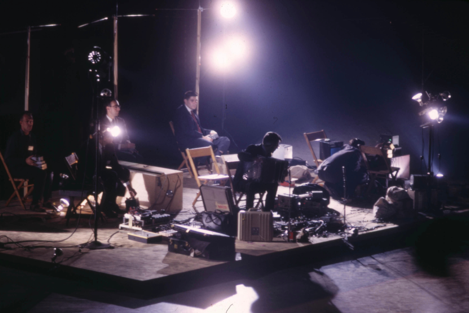 band playing on a stage