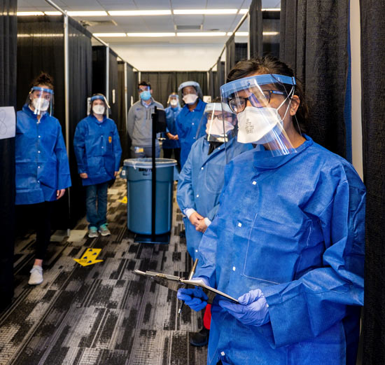 Person with face mask on.