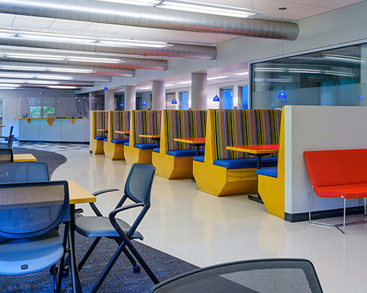 Interior of collaboration space.