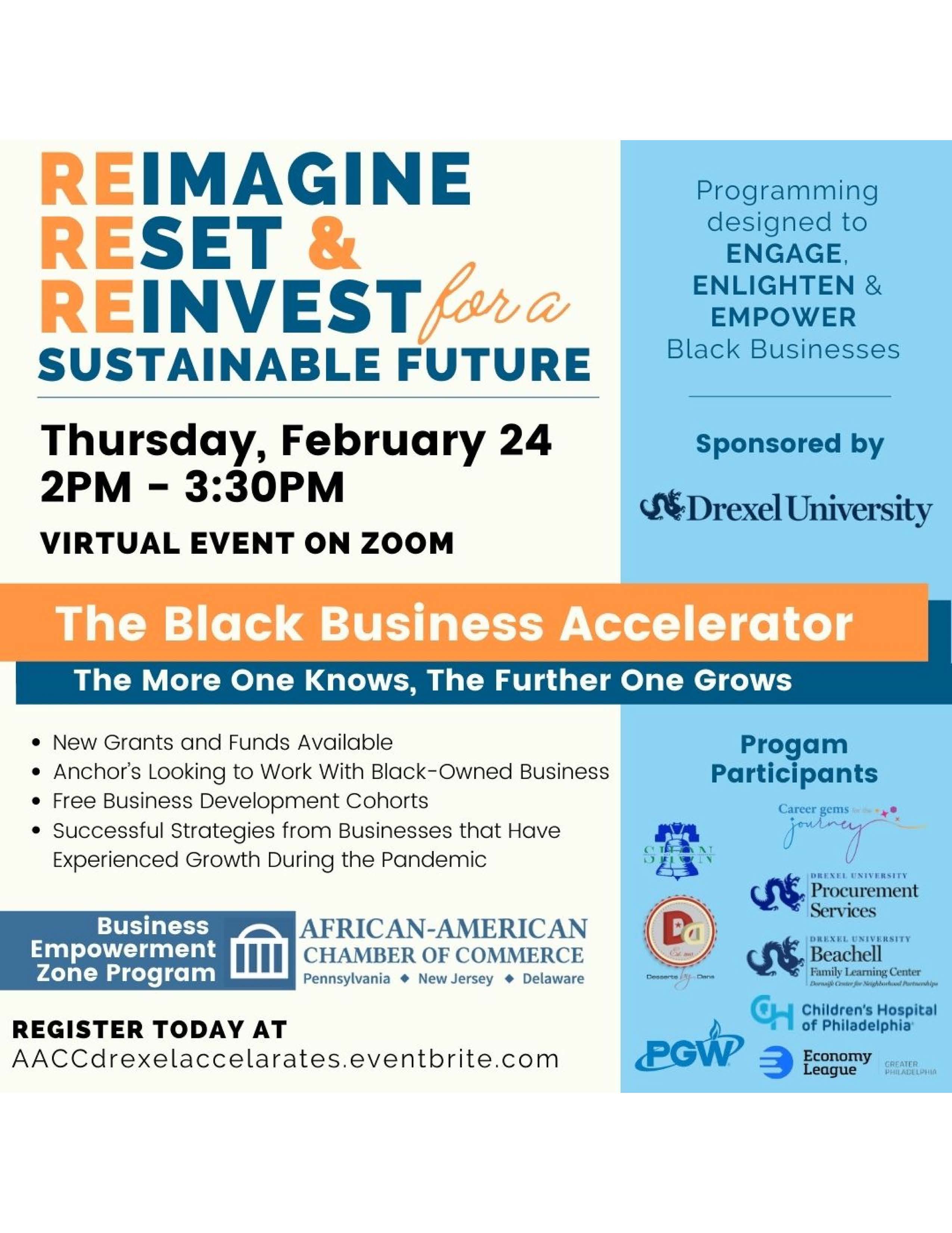 The Black Business Accelerator Event Flyer