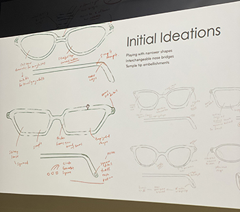 Initial ideations for eyewear designs