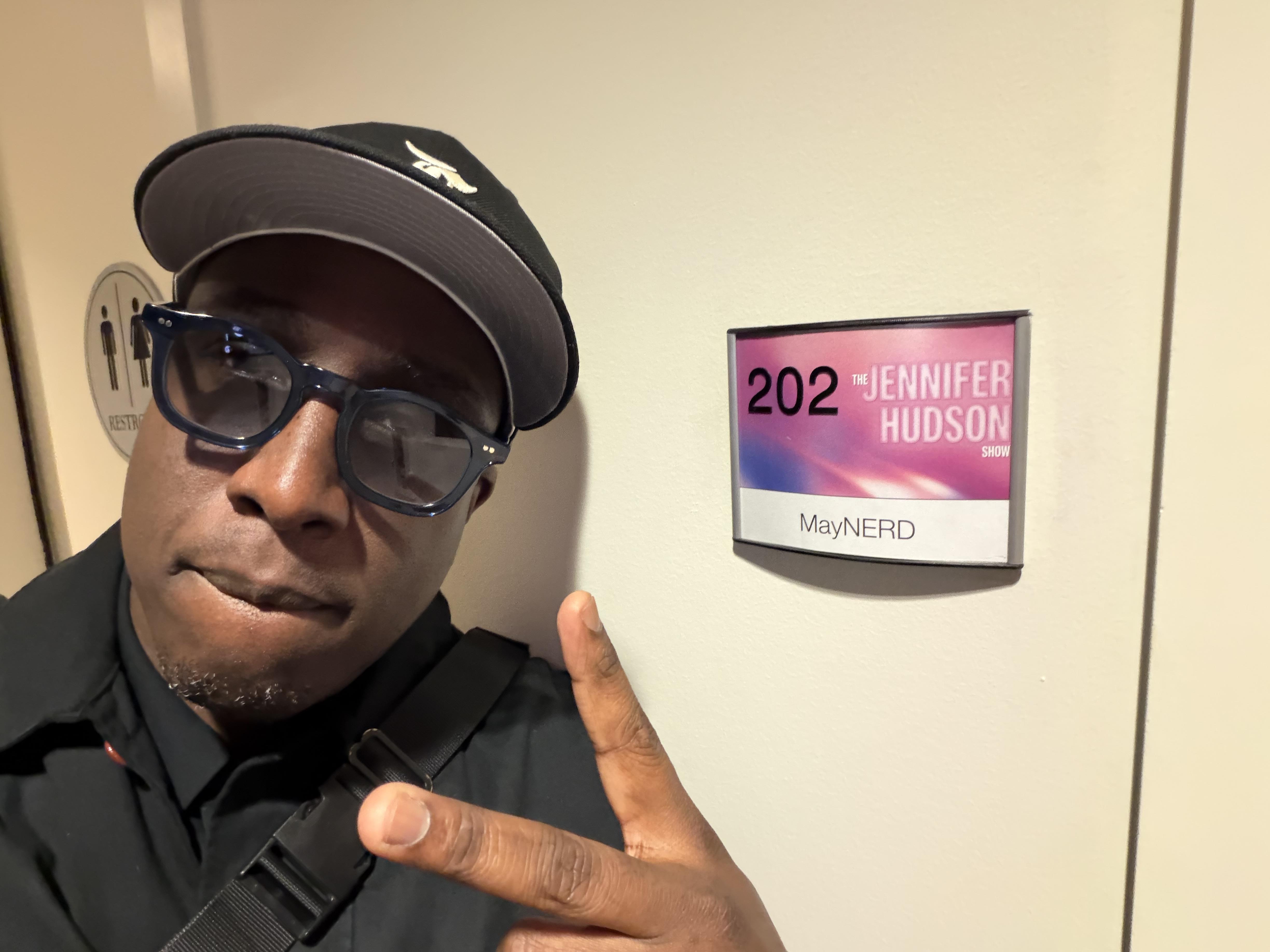 Selfie of Kareem Edouard at the Jennifer Hudson Show