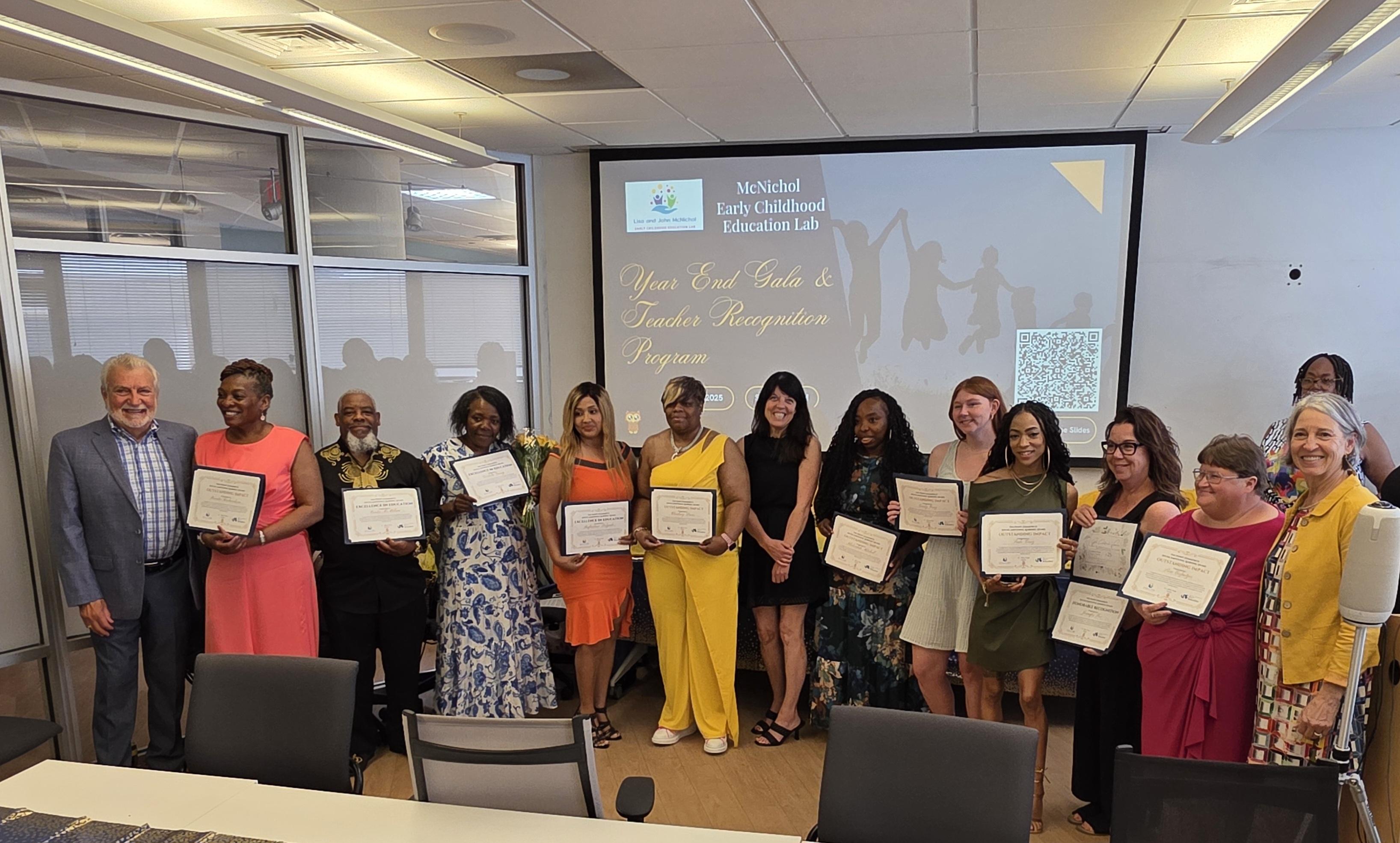Teachers during the Penny Hamrich Award Ceremony recognized for their efforts