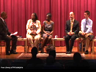 panel discussion at The Free Library