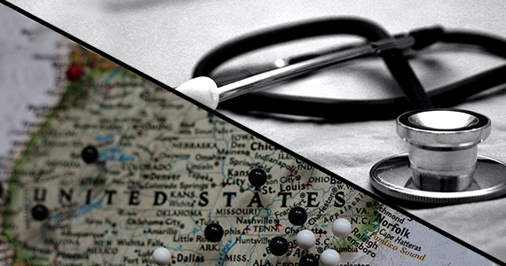 image of map and stethoscope