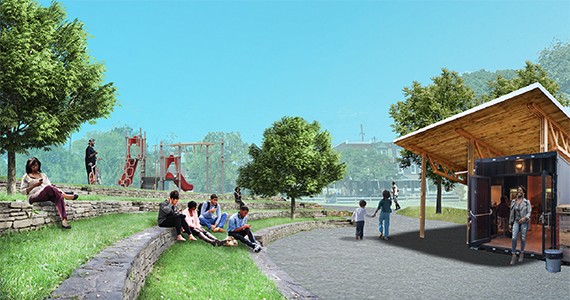 Image of park design for children play space