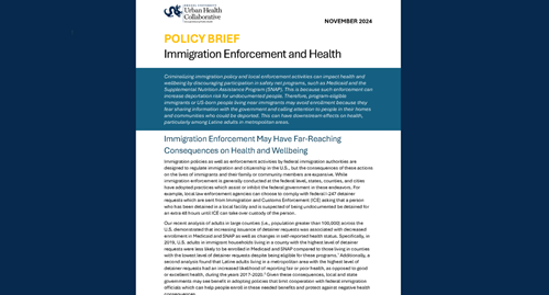 Immigration Enforcement and Health thumbnail image of brief