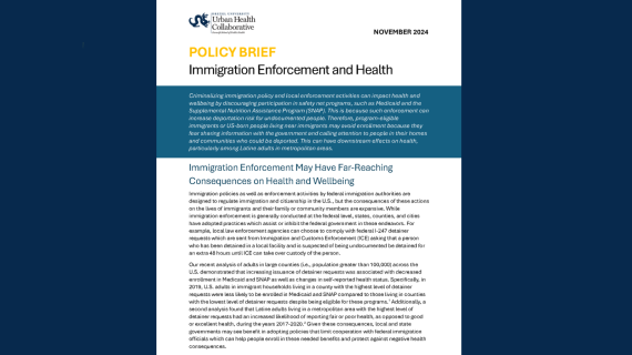 Immigration Enforcement and Health thumbnail image of brief