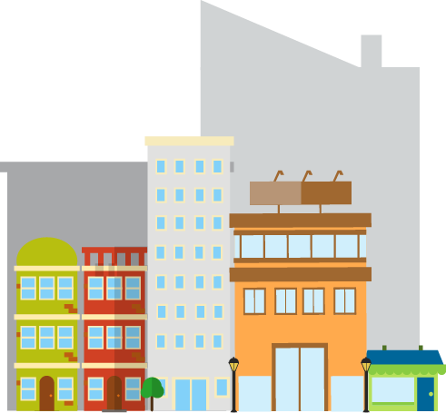 icon of a cityscape representing the Built Environment