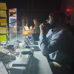 Michael Gaskins at work in a television control room