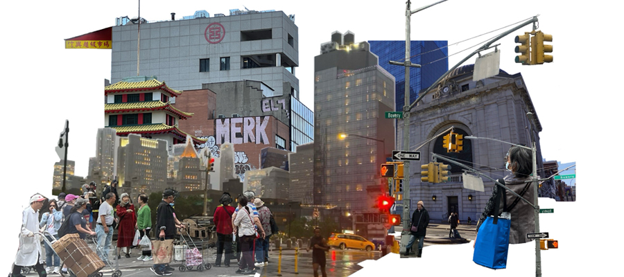 mashup of city street images