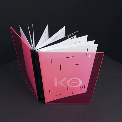 Jermaine Boca's experimental publication book Knockout with a pink transculcent cover