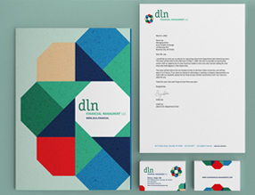 Display of logo design for letterhead, business card, and other marketing materials