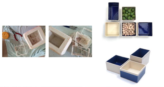 Slip cast porcelain boxes design