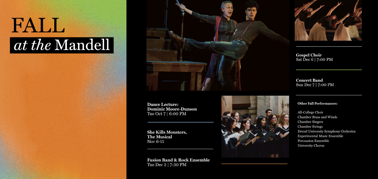 Fall performing arts events at the Mandell