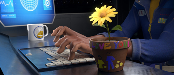 Space Camp typing flower screen grab