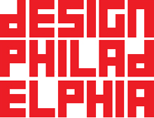 Red and white square DesignPhiladelphia logo