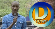 DNews reporter next to logo