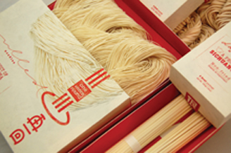 Red and White Noodle Packaging