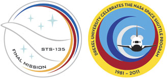 two mission patches designed by students