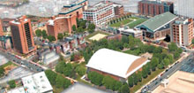 A illustration of the future Drexel campus