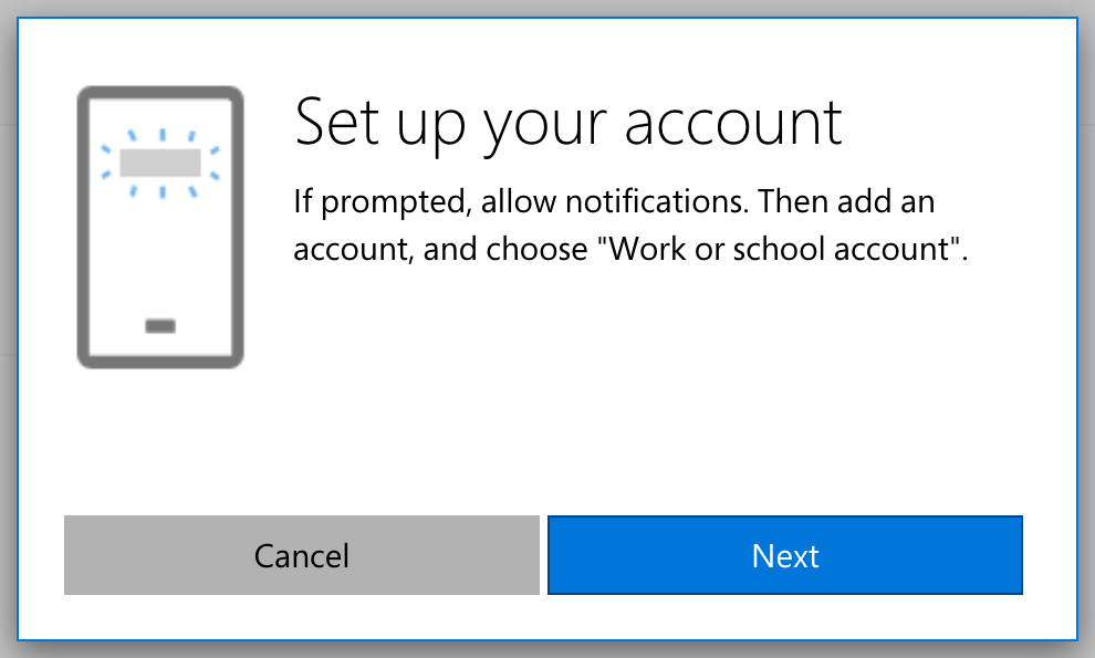 Set up your account page