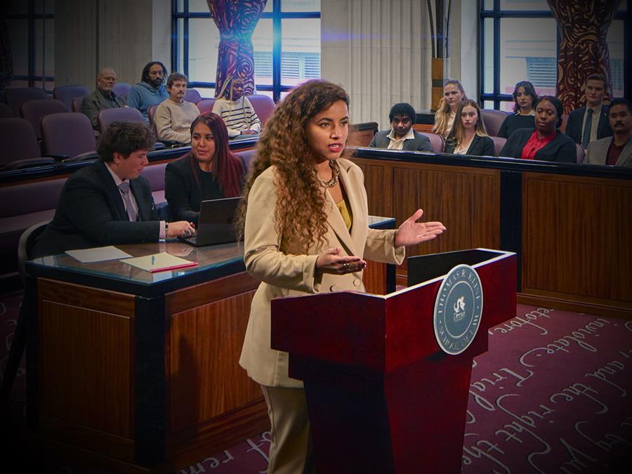 Drexel student participating in Mock Trial